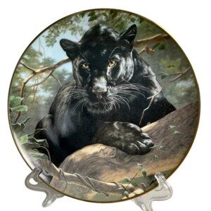Nwt Wildlife Collector's Plate With Black Panther